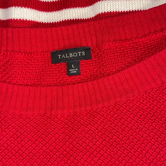 TALBOTS nautical sailor knit sweater LARGE - Picture 4 of 8